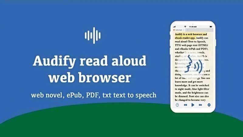 Audify read aloud web browser