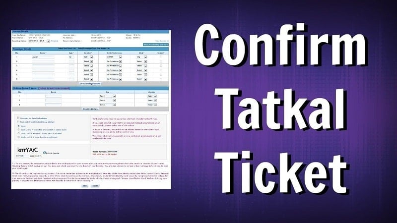 Confirm Tatkal Ticket Booking